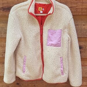 Lego from Target Cozy Cream Sherpa Jacket with Pink and Red Details medium like